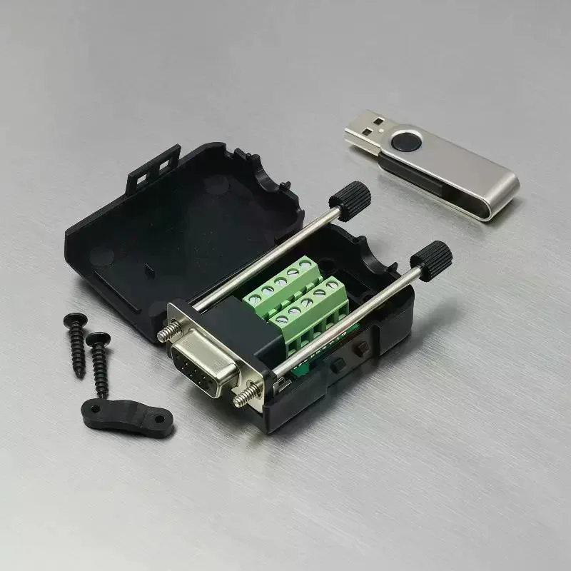 New Db9 Serial Com Transfer-Free Solder Terminals Rs232 Male Connector With Back Side Screw Diy