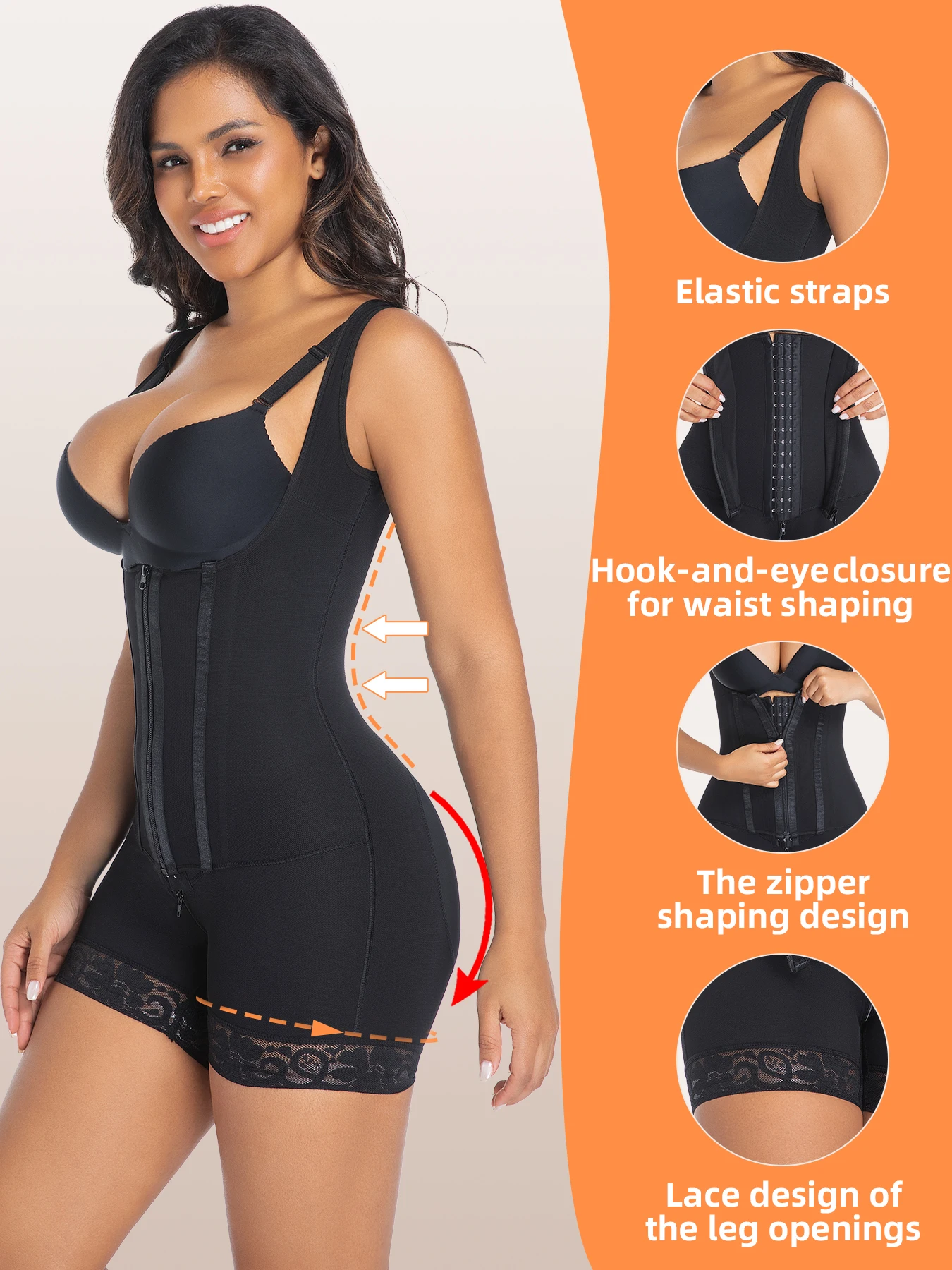 Large Size Women Thick Mesh Bodysuit with Steel Bones High Elasticity Stretchable Body Shaping Underwear for Feminine Silhouette view 5