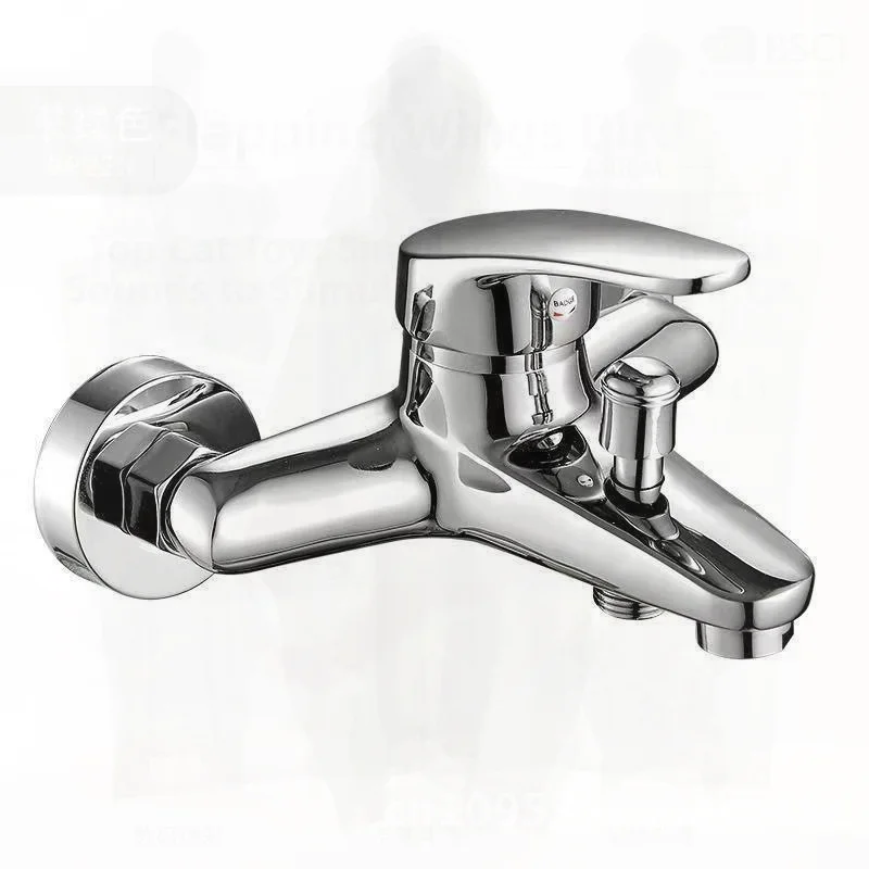 

All Copper Shower Faucet Set Triple Wall Concealed Mixing Valve Hot Cold Household Bathtub Faucet Modern Minimalist Design