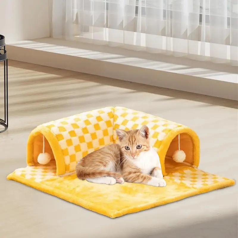 Cat Tunnel 2 In 1 Extensible Tunnel Toy Bed Tunnel Bored Cat Pet Toys Interactive Play Toy Pet Stuff Accessories For Pet Cats