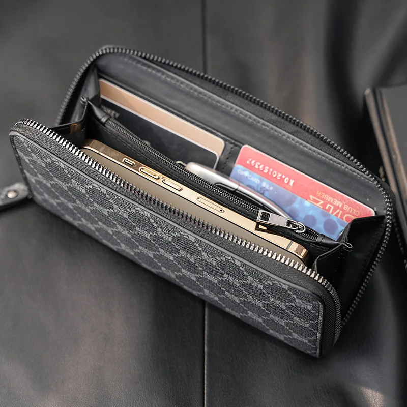 New Designer Long Men Wallet and Clutch Purse for Man Bag Luxury Brand Male Wallet Women Zipper Credit Card Holder Phone Bag