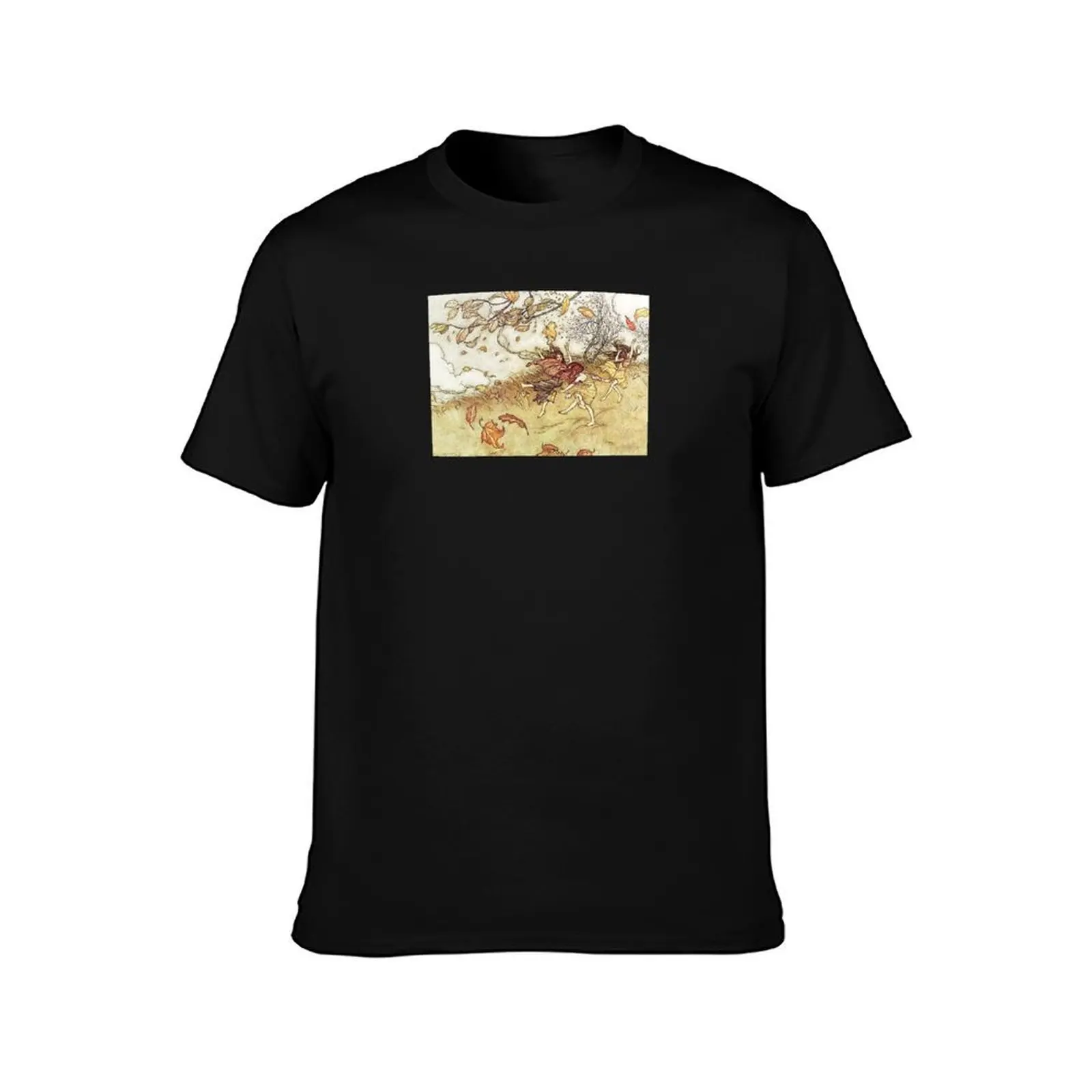 Fairies in the Autumn- Arthur Rackham- Fades a la tardor T-Shirt Minimalist Graphic Tee Shirt T-Shirt