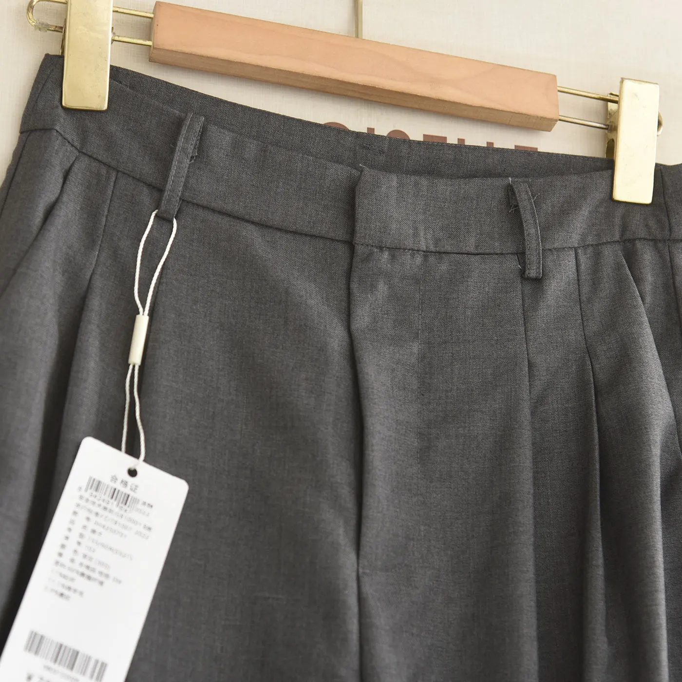 Gray Draped Casual Wide Leg Pants High Waist Women's Fashionable Long Trousers Poetic Series Commute Style Slimming Personality