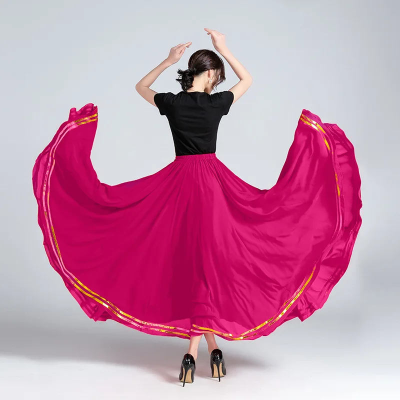 Elegant Stage Performance Skirt Flamenco Skirt Dance Skirt For Women Traditional Square Dancewear Female Belly Dance Costume