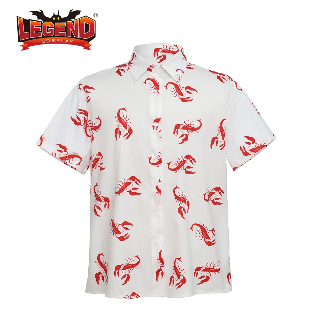 

Kramer Seinfeld Shirt Men's Kramer Lobster Shirt Button-up Cosmo Kramer Costume Lobster Hawaiian Shirt for Men Short Sleeve