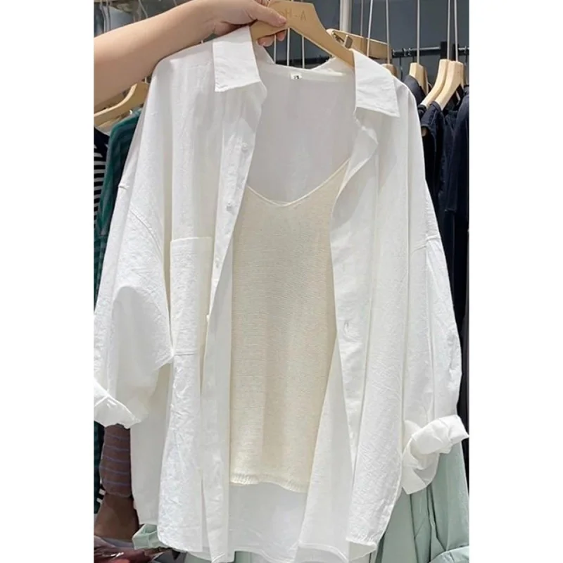 White Shirt for Women2024Spring New High-Grade French Summer Long-Sleeve Top Korean Style Loose-Fitting Blouse Coat