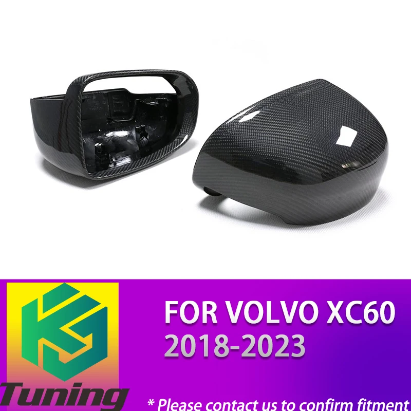 ABS Covered with Real Carbon Fiber Side Door Rearview Mirror Cover For XC60 2018 2019 2020 2021 2022 2023