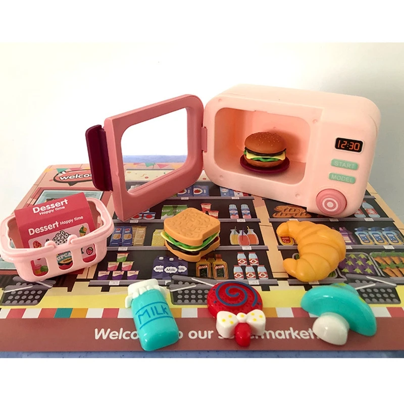 F19F Realistic Kitchen for Play House Electronic Microwave Girls Best Gift