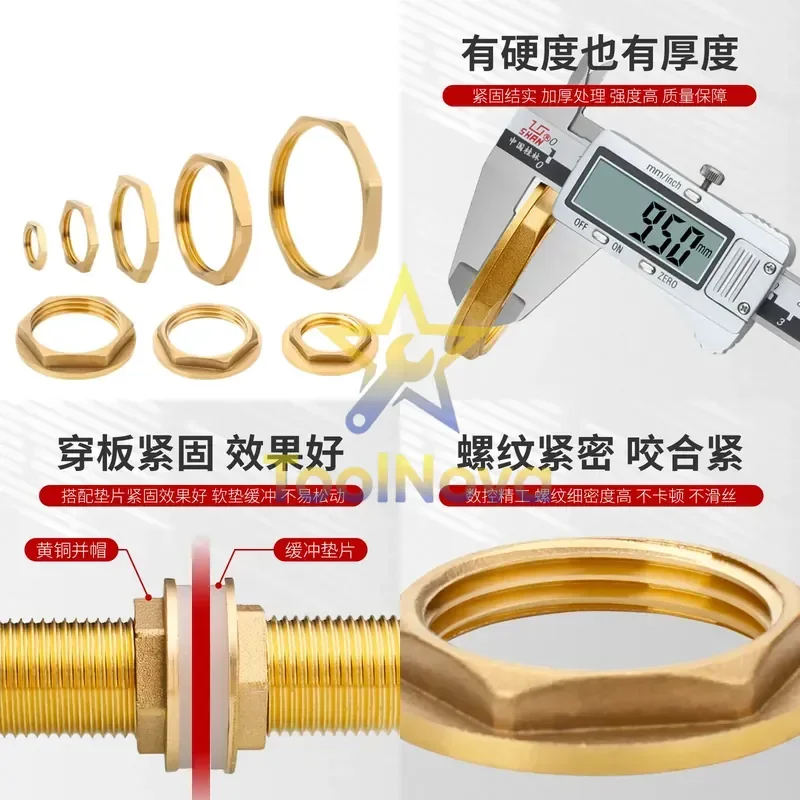 2026*Hotsale* 4-Minute parallel ring brass parallel cap 1/2/3/4/6-Minute 1-inch inner wire copper nano fastening nut cap