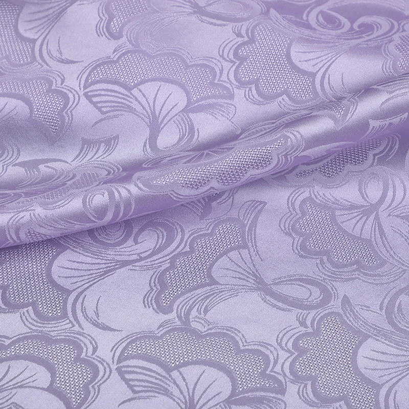 

Summer Light Purple Silk Fabric for Cheongsam Dress Shirt Pants - Jacquard Comfortable Silk Fabric 114CM Wide 19MM R176