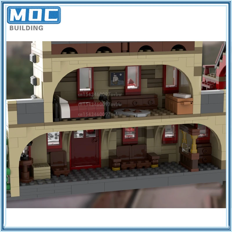Movie Series Hogsmeaded Station Building Blocks MOC Harris Magic Modle City Architecture Bricks Set Toys Collections Xmas Gift