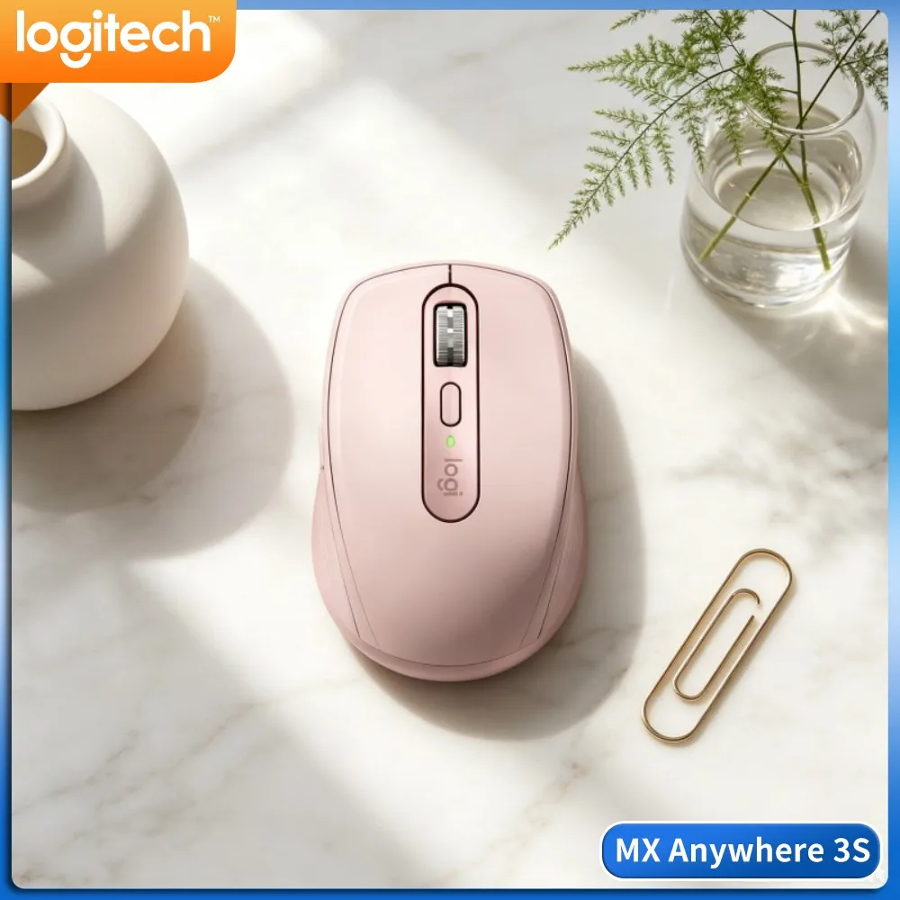 Ergonomic MX Anywhere 3S - 8000 DPI Tracking, 3-Device Sync, Silent Click, Perfect For Classroom & Office Work