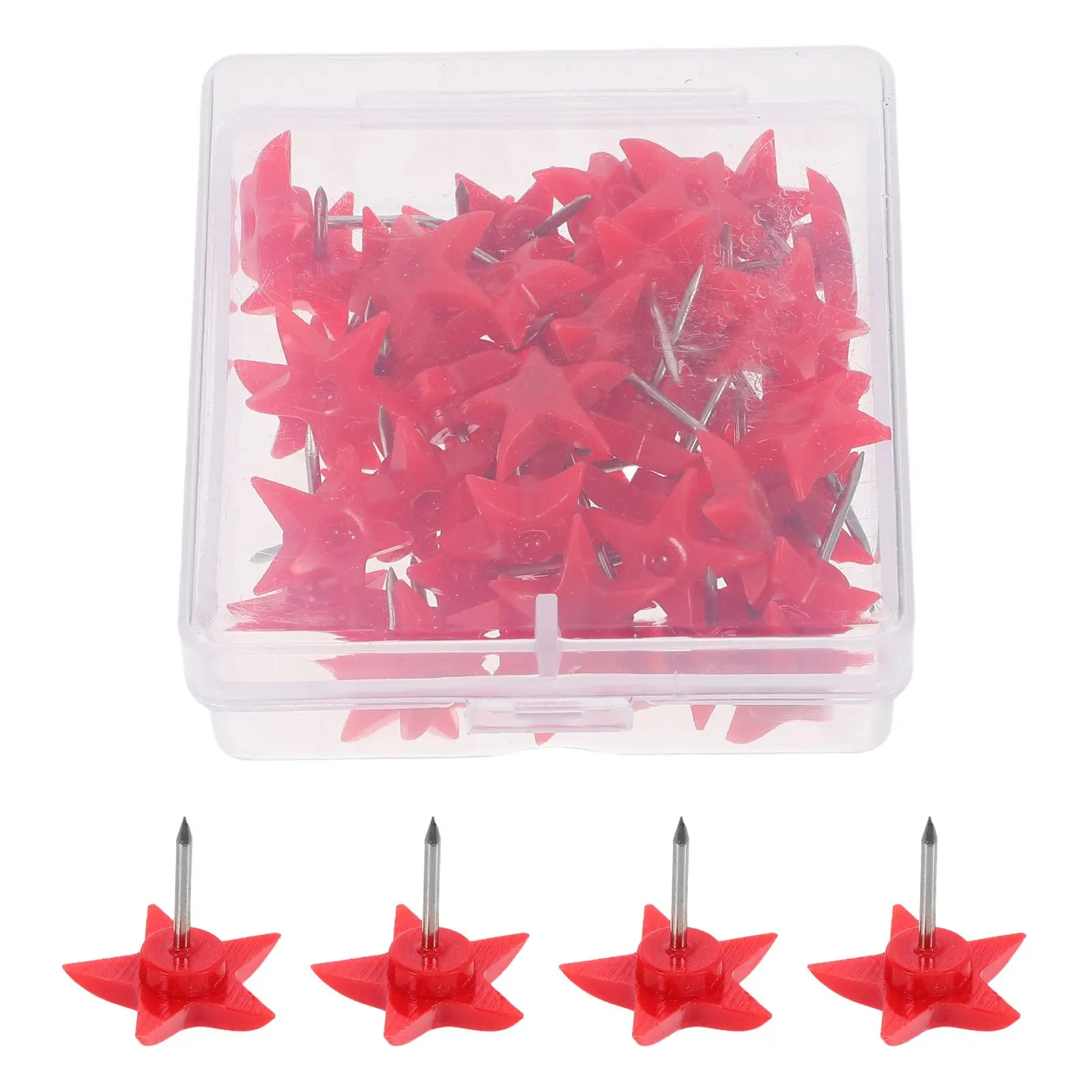 50 Pcs Five-pointed Star Thumbtack Pins for Cork Board Wall Hanging Push Picture Hangers Press The Nail