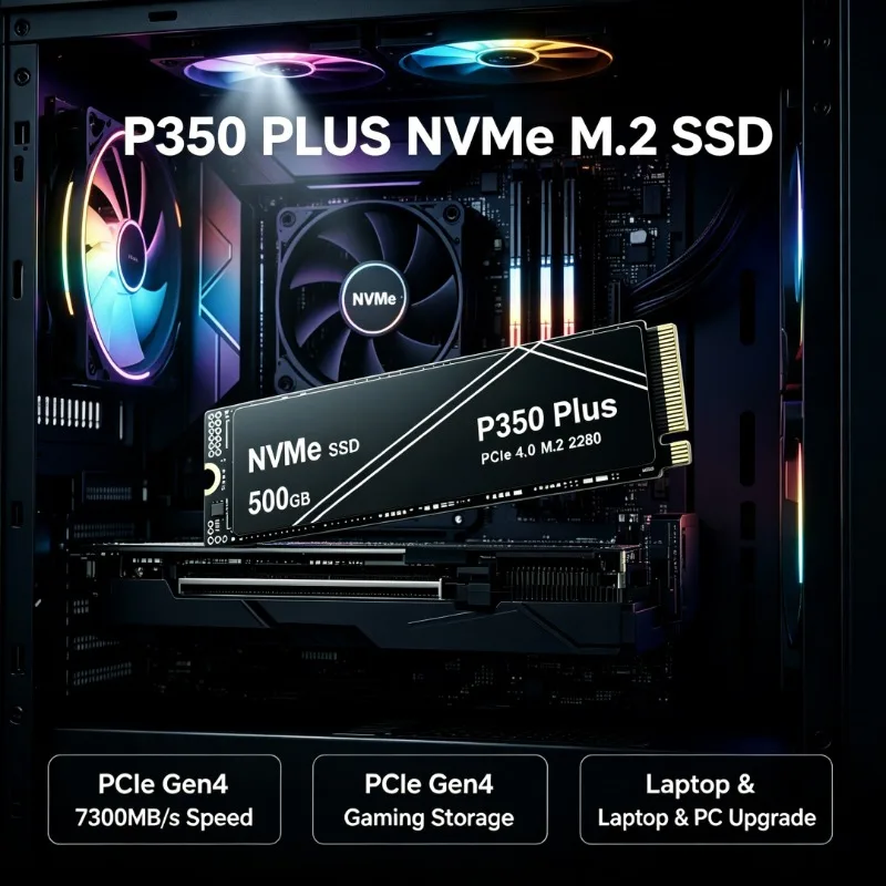 High‑Speed P350 Plus NVMe 4TB Internal Solid‑State Drive Fast Upgrade Large Gaming Storage for Desktop Laptop PC System Upgrade