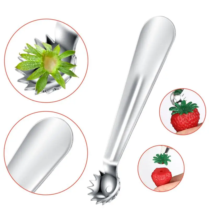 Strawberry Stem Remover Tool Strawberry Stainless Steel Corer Remover Tool Portable Tomato Top Stem Remover Tool Ergonomic view 5