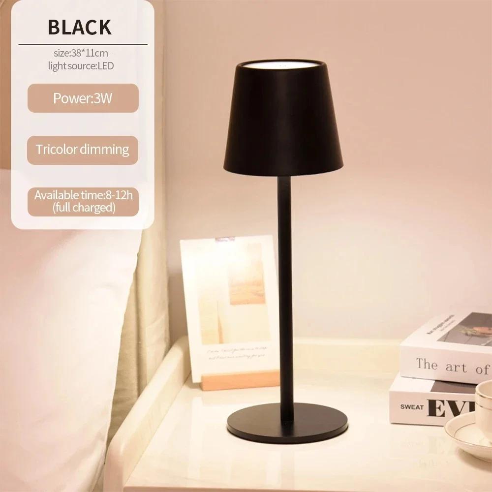 

Creative Vintage High Foot Table Lamp Rechargeable LED Table Light Outdoor Restaurant Bar Bedroom Decoration Night Lamps