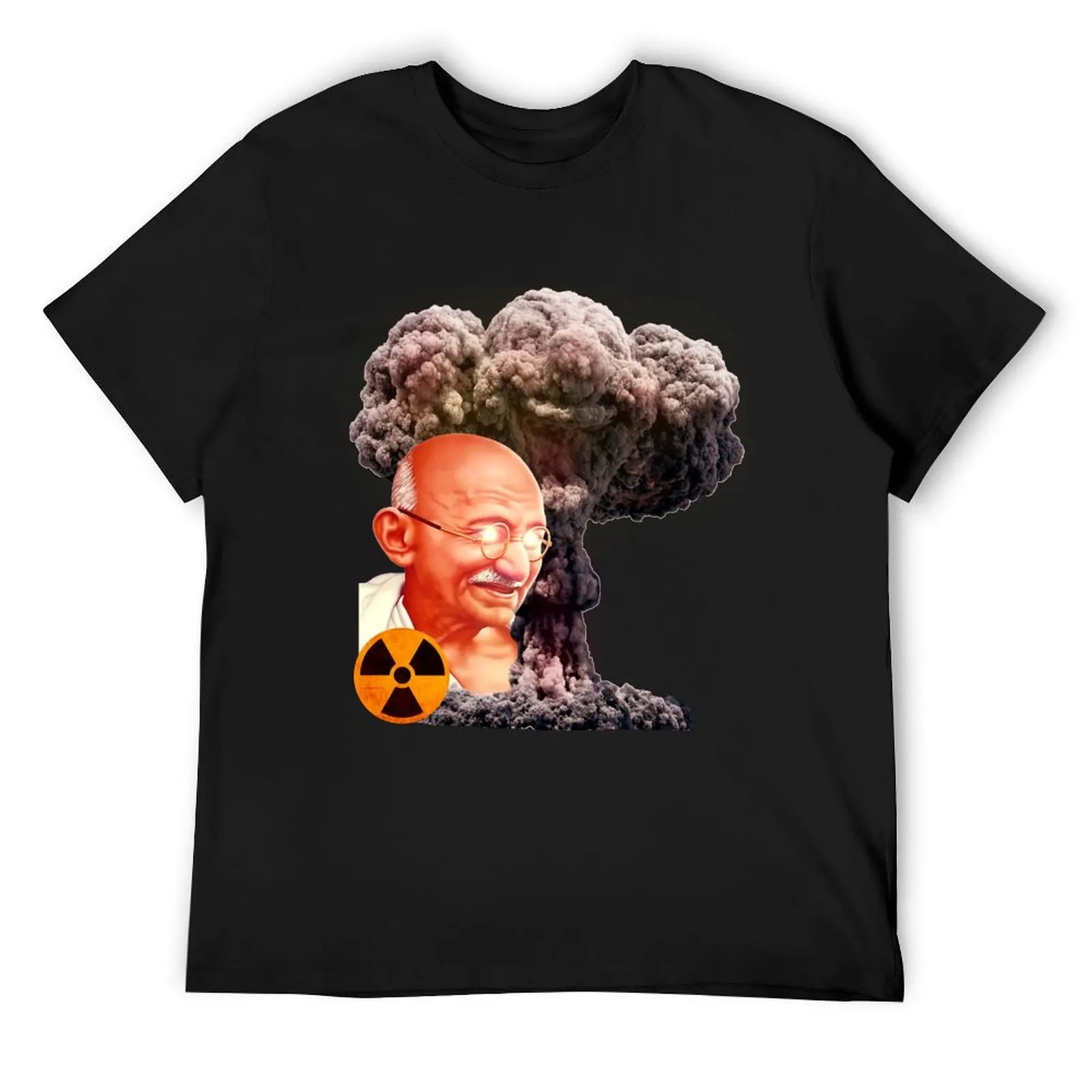 Gandhi the nuke lover: nuclear Gandhi BLACK T-Shirt baggy shirts boys animal print new edition Men's t-shirts