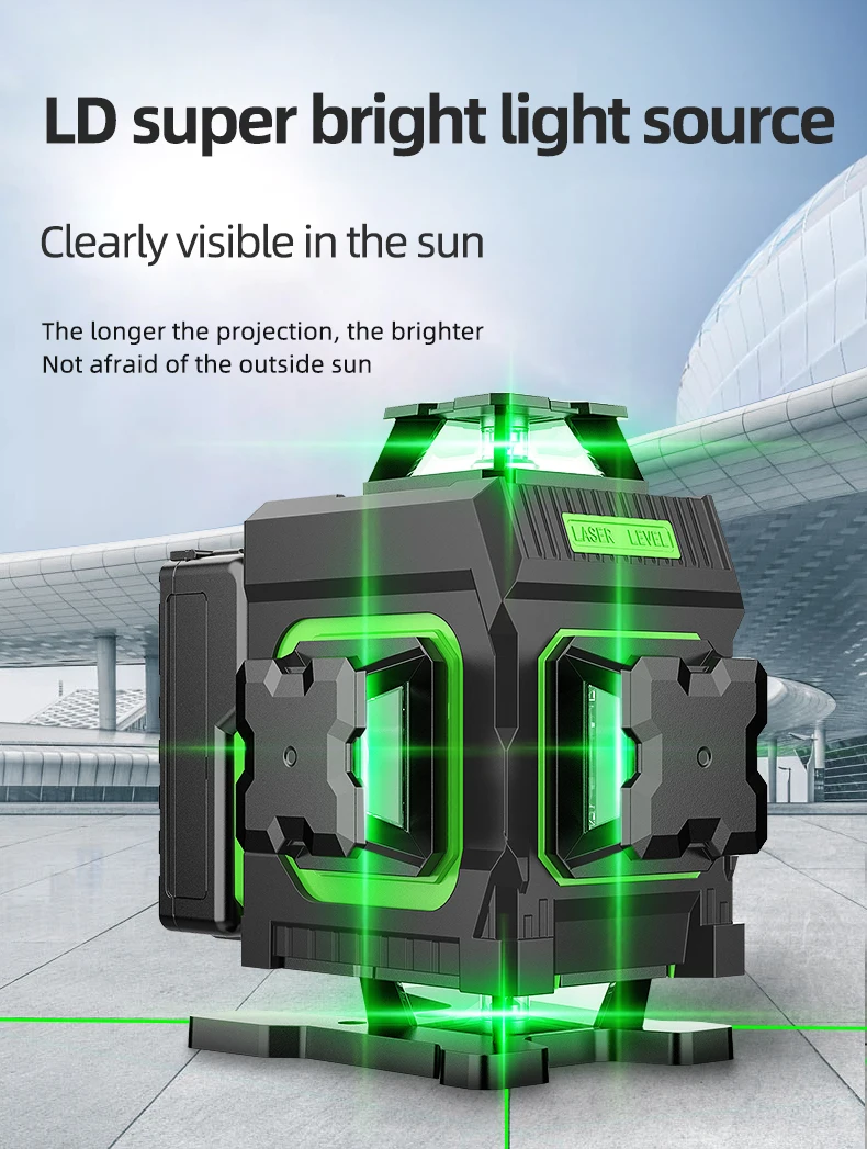 Manual Disassembly 16 Lines Auto Rotary Laser Level 4D Detachable Nivel Measuring Tool for Professional Construction Project