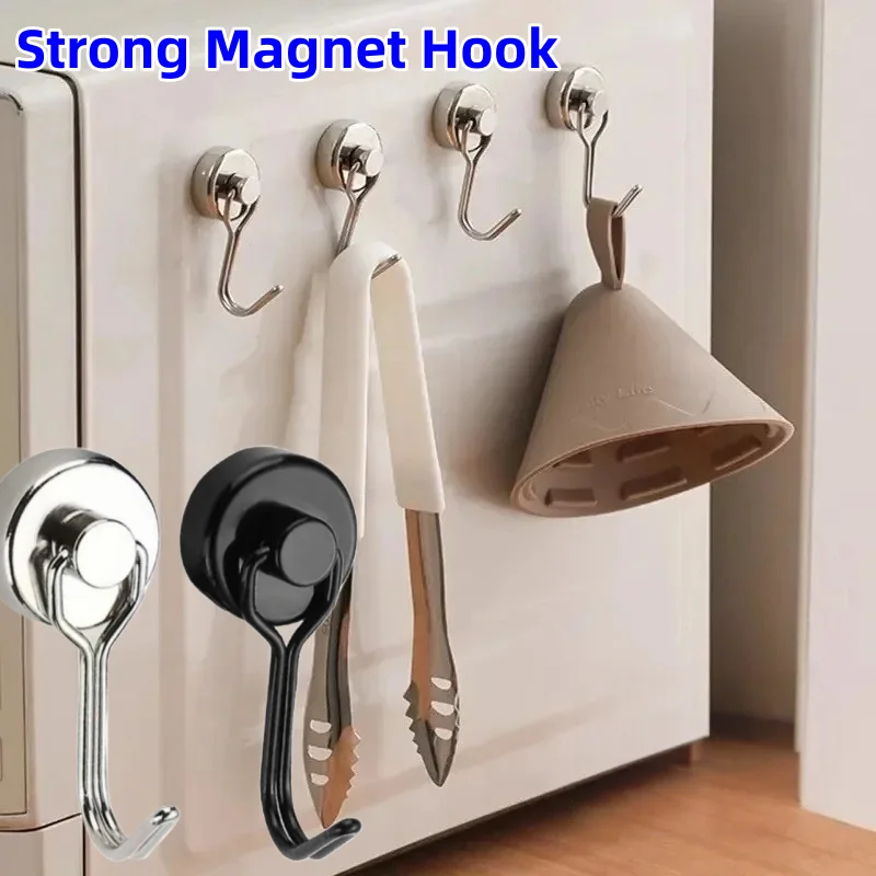 2/4/10 Stück Starke Magnethaken Schwerlast-Magnethaken für Kreuzfahrtschiffe, Kühlschränke, Küche, Aufhängung und Organisation mit starkem Halt