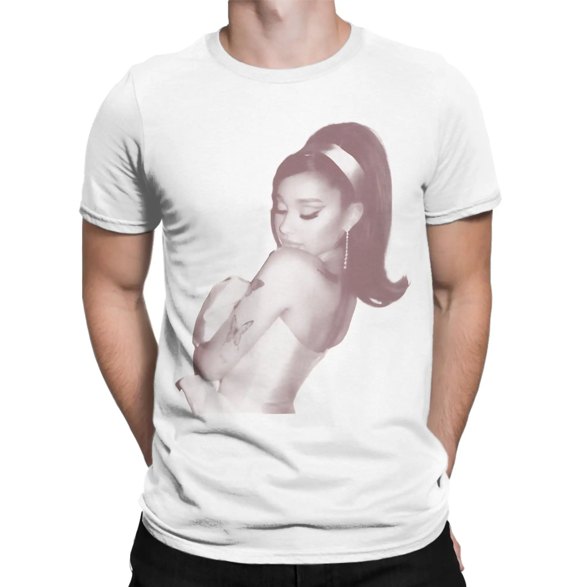 T-Shirt Summer Ariana Grande Harajuku T Shirts 100 Cotton O Neck Plus Size 5XL Clothing Short-Sleeve Y2K Retro Tops