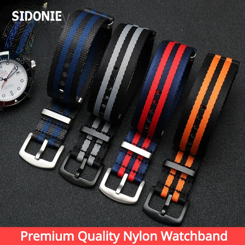 Premium Quality Nylon Watchband for Omega Seamaster 300 Water Ghost Party 20mm 22mm for Mido Rolex Tudor Military Watch Strap