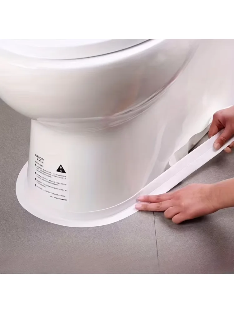 1roll White Stain Resistant PVC Waterproof Caulk Tape for Bathroom and Toilet, Self-Adhesive Sealant Strip for Wall, Sink, Floor