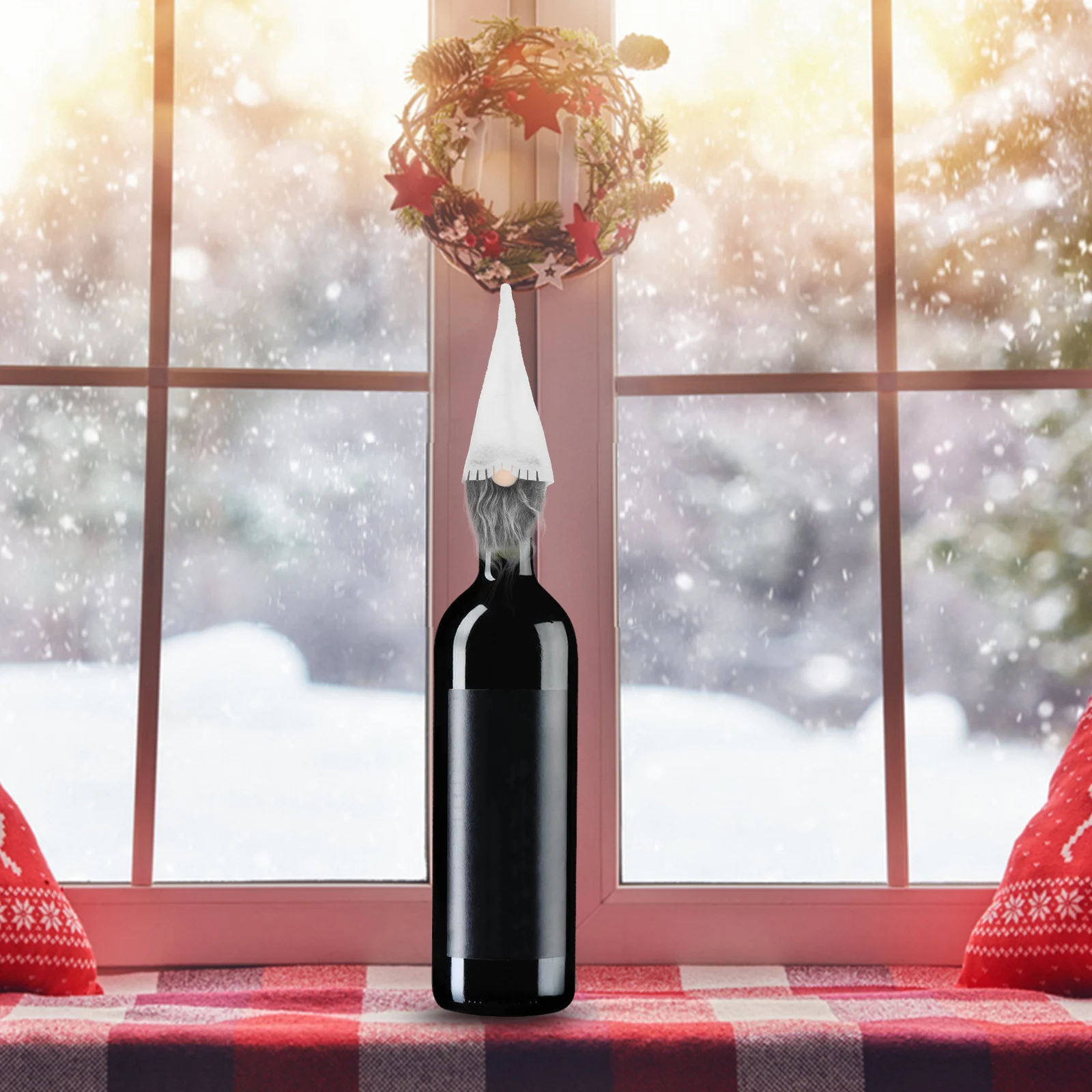 

3Pcs Christmas Wine Bottle Caps Cute Hat Shape Wine Cover Holiday Party Xmas Decoration Festive Christmas for Bottle