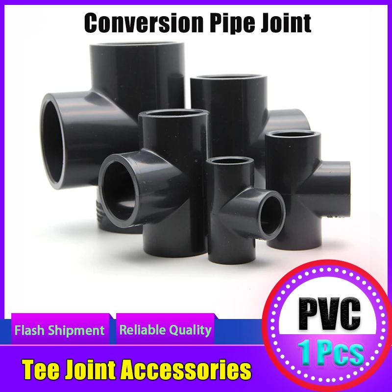 

PVC Tee Connector Home Garden Irrigation System Fittings Aquarium Tank Adapter Tube Joints Water Pipe Connectors 1 Pcs