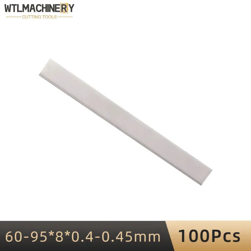 100Pcs Zirconia Ceramic Blade Length 60-95mm Width 8mm Thickness 0.4-0.45mm For Ceramics，Clay，Thin Film Slitting