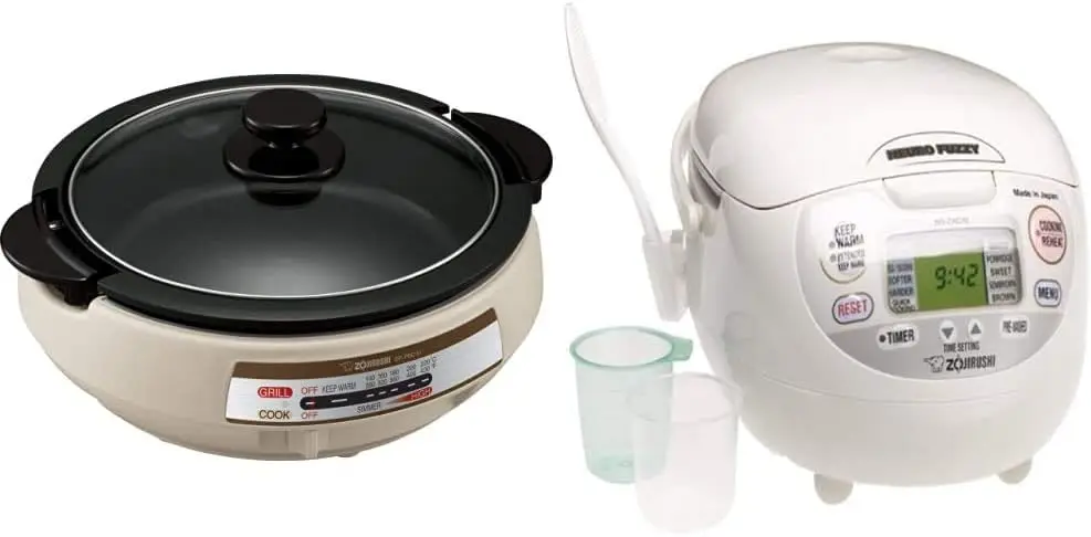 

Gourmet d'Expert Electric Skillet & NS-ZCC10 Neuro Fuzzy Rice Cooker, 5.5-Cup, White