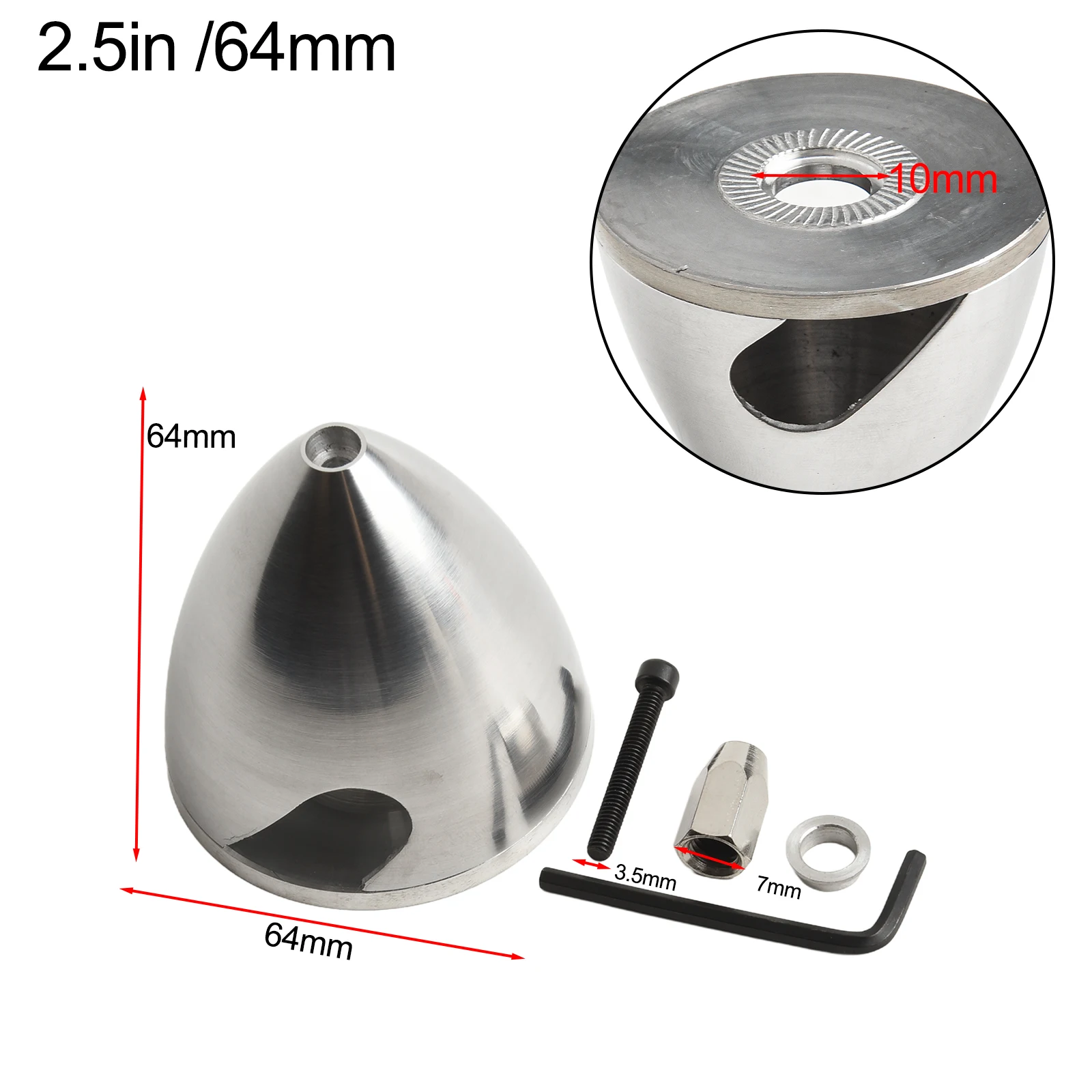 RC Plane Spinner RC Model Planes Propeller All-aluminum Alloy Easy Installation Improved Flight Performance Base Diameter 10mm