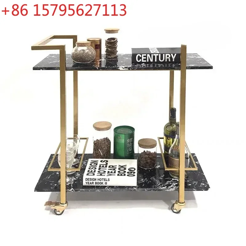 

Double-layer multifunctional household trolley Commercial hotel restaurant Stainless steel mobile dining cart Fashion