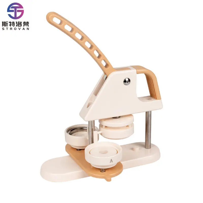 

White Easy Operate DIY Homemade Rotating 58mm Pin Badge Plastic Mechanism Fabrication Home School Button Badge Making