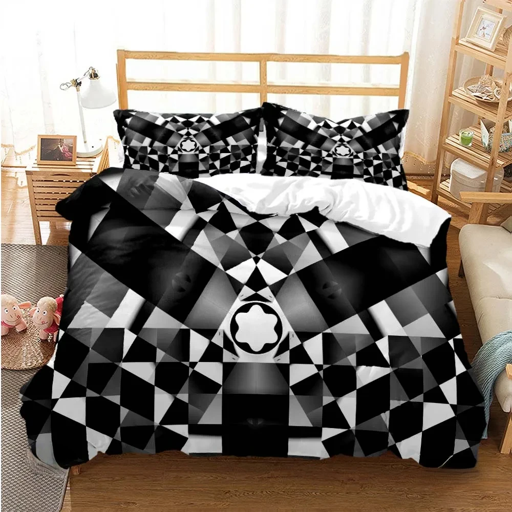 Fashion M-Montblanc-Pen All Season Duvet Cover Comforter Bedding sets Soft Quilt Cover and Pillowcases Single/Double/Queen/King