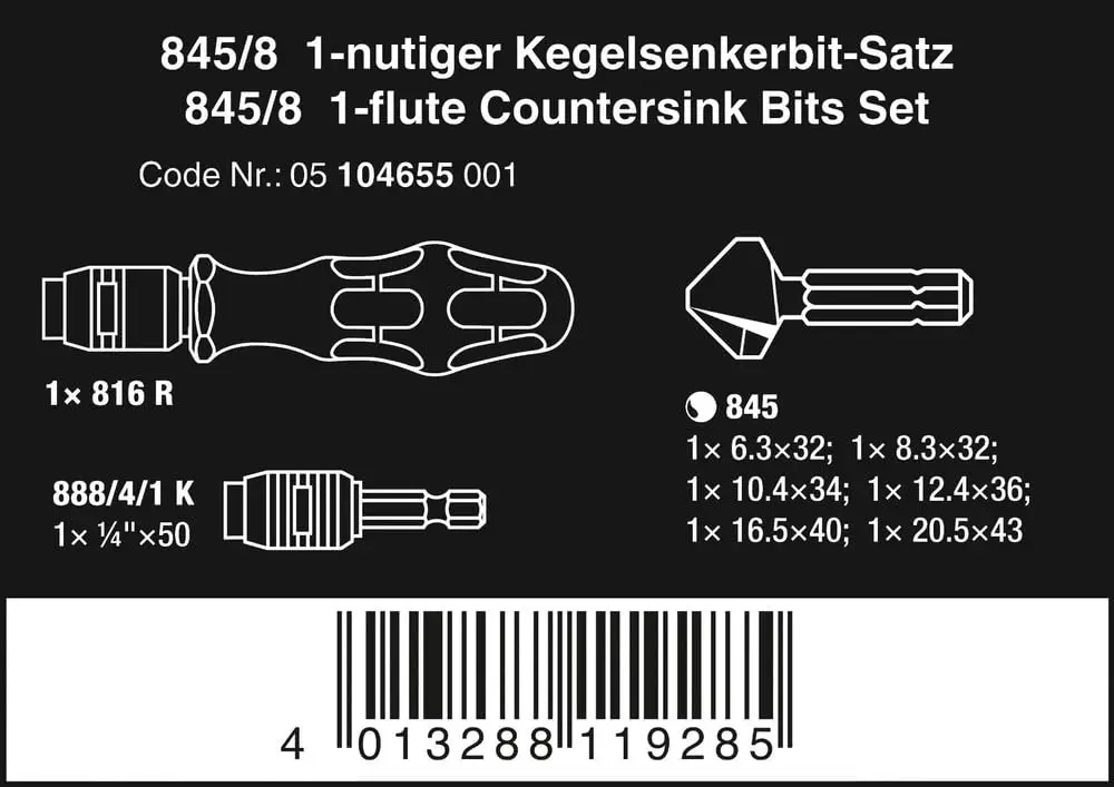 845/8 COUNTERSINK BIT SET