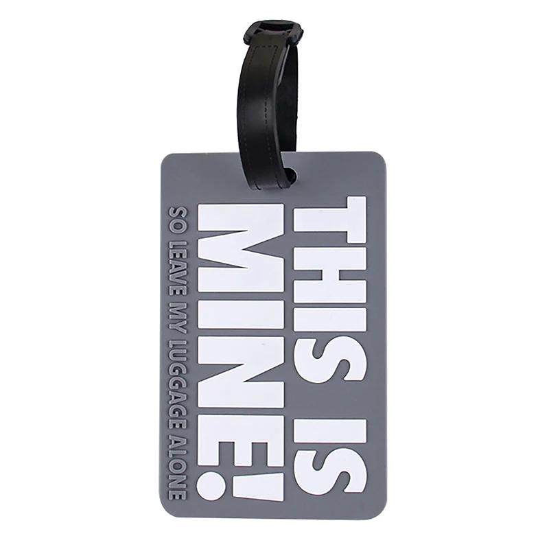 Cartoon Letter PVC Luggage Tags 'This Is Mine' Reminder Slogan Boarding Identification For Air Travel Check-in Identification