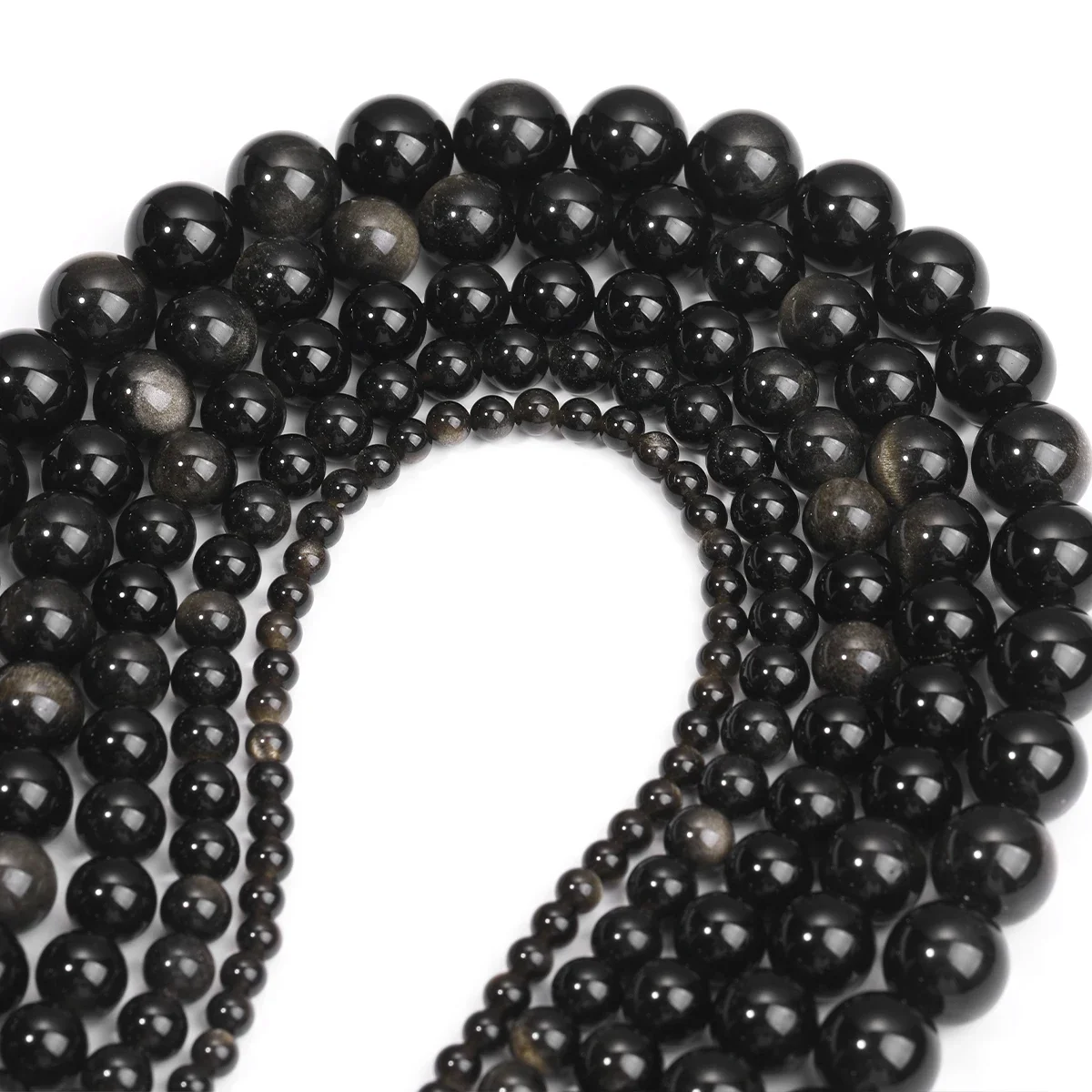 

Natural Golden Obsidian Bead Round Loose Spacer 4 6 8 10 12mm For Jewelry Making Diy Accessory Perline di pietra 1 strip