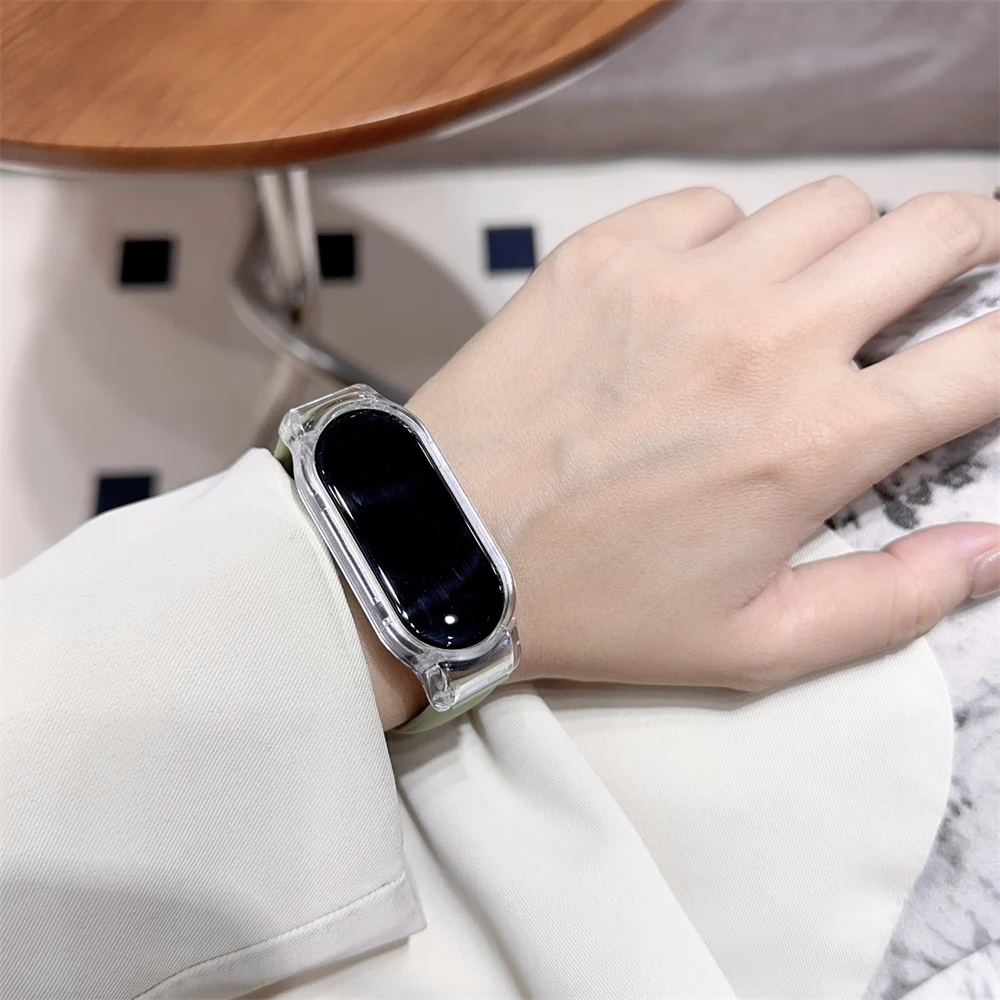 Case+Strap for Xiaomi Mi Band 8 7 Watchband Sport Silicone Wristband Mi Band 5 6 Bracelet for Xiaomi Band 3 4 Strap