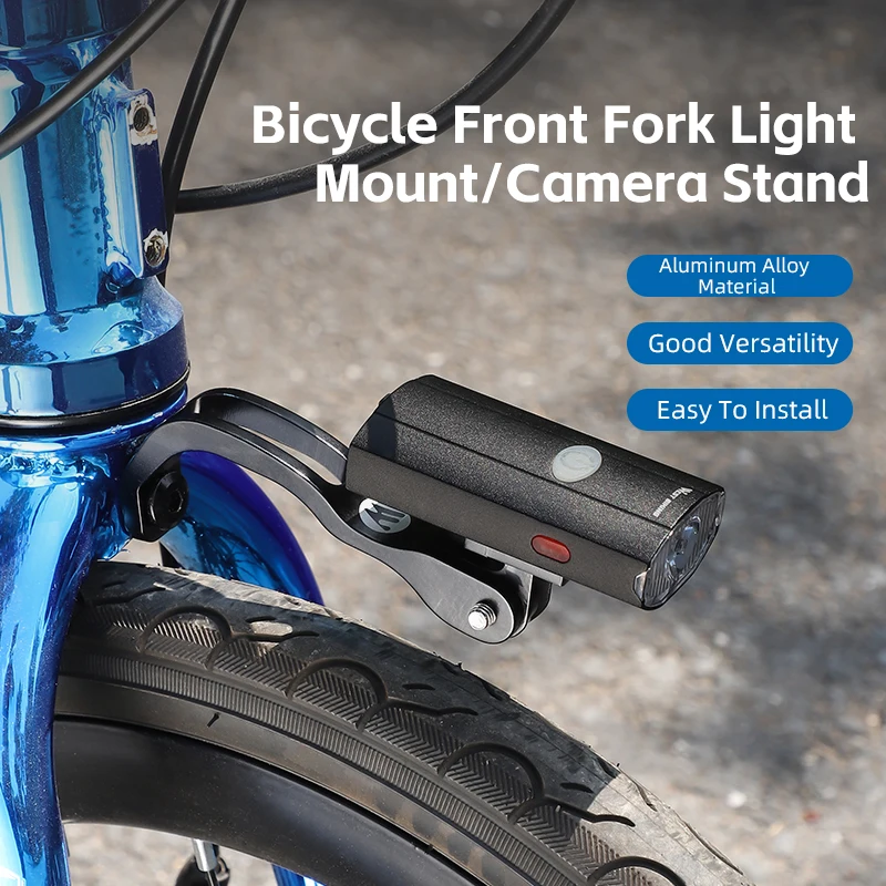 WEST BIKING Front Fork Light Holder Adjustable Aluminum Alloy Bracket For GOPRO Sport Camera Lamp Mount Stand Bike Accessories