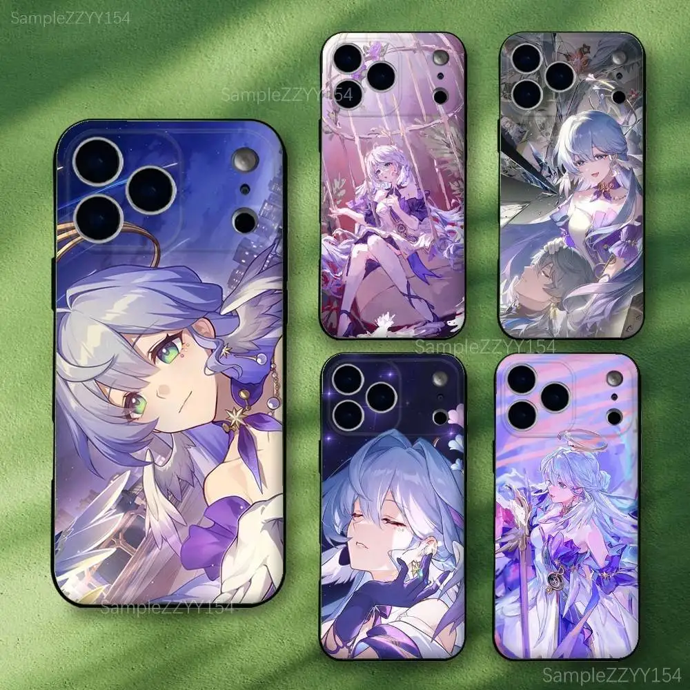 

Robin Honkai Star Rail Phone Case For iPhone 17,16,15,14,13,12,Pro,Max,Plus,E,SE4,Air,Mini Black Soft Funda