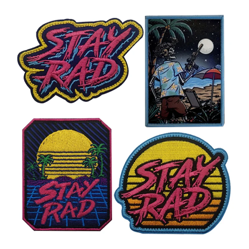 Outdoor Bag Accessories Badge Stayrad Seaside Scenery Beach Embroidery Sun Rising Clothes Armband Morale Backpack Patch