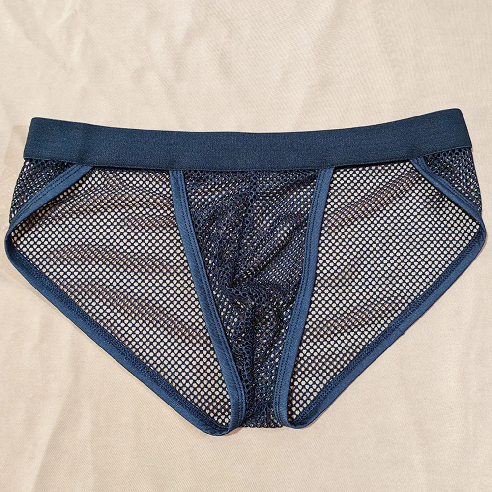 1 قطعة الرجال تنفس شبكة ملخصات الذكور U-محدب الحقيبة منتصف الارتفاع موجز شبكة شير عالية شوكة الصيف كول مثير الملابس الداخلية حجم كبير #4