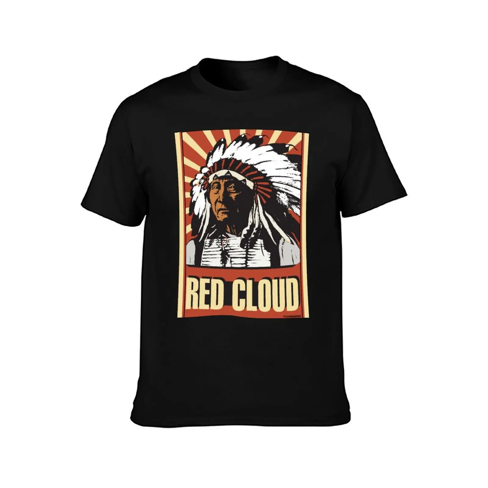 Red Cloud T-Shirt Summer Casual Cotton Tee Oversized Streetwear Tops Vintage Graphic Print Loose Fit Short Sleeve