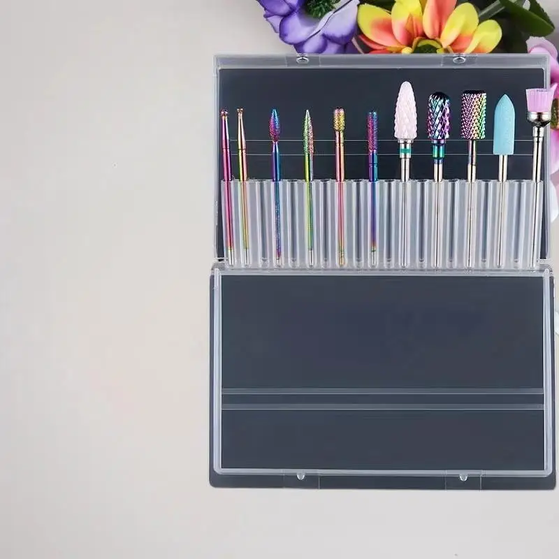 11 Pcs/box Professional Ceramic Nail Drill Bit Set Electric Manicure Nail File Bit For Acrylic Gel Nails And Cuticles