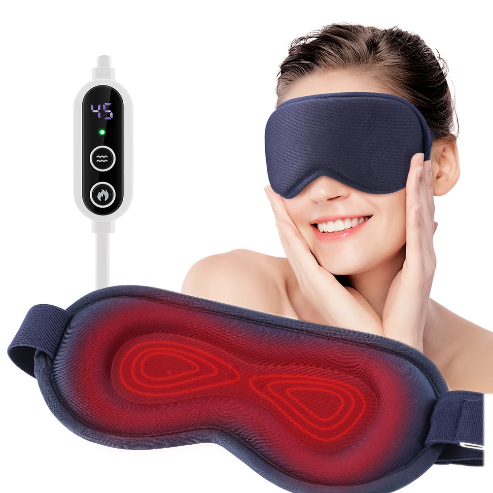 Reusable USB Electric Heated Eyes Mask Hot Compress Warm Therapy Eye Care Massager Relieve Tired Eyes Dry Eyes Sleep Blindfold