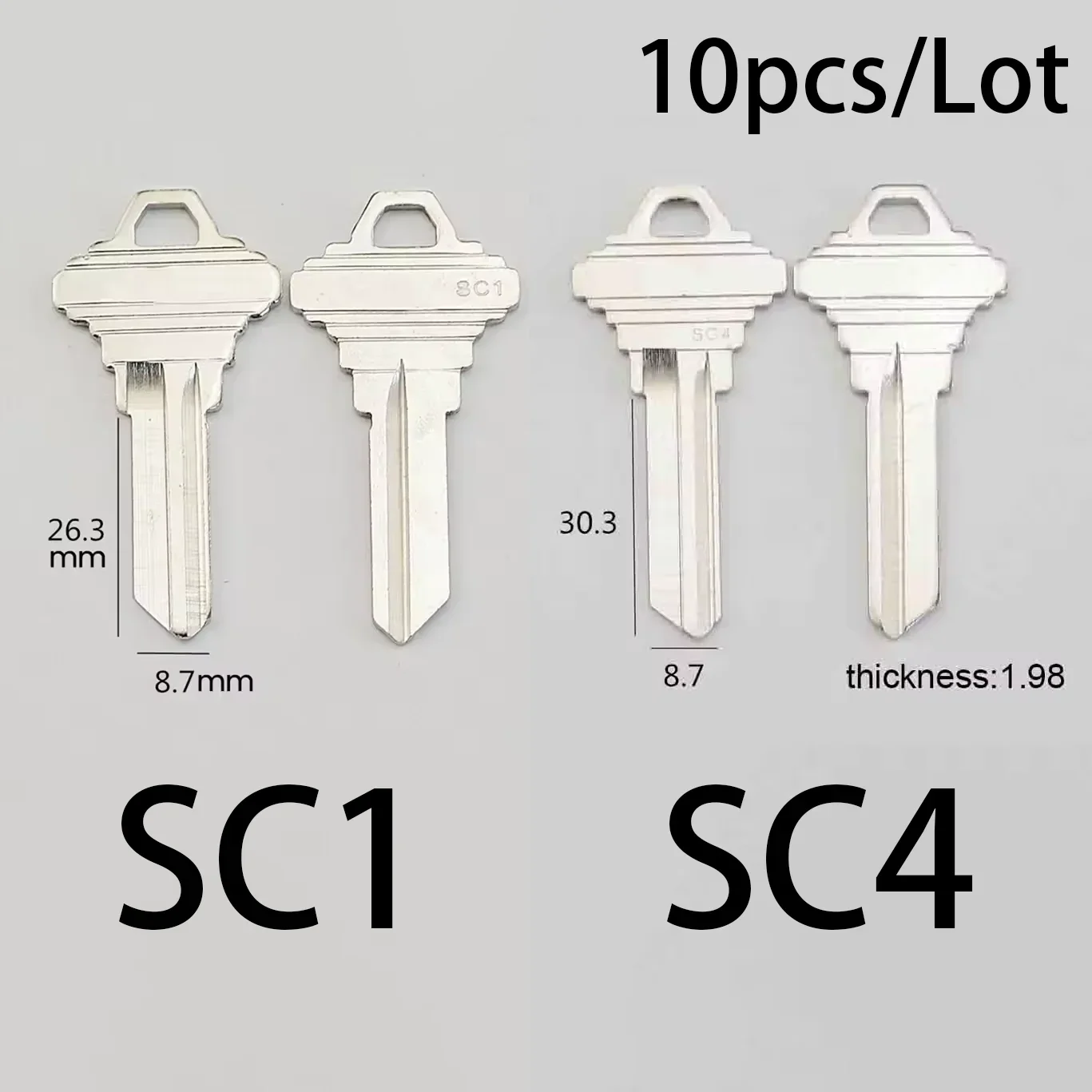 10pcs/Lot House Home Door SC1/SC4 Key Blanks Locksmith Supplies Blank Keys