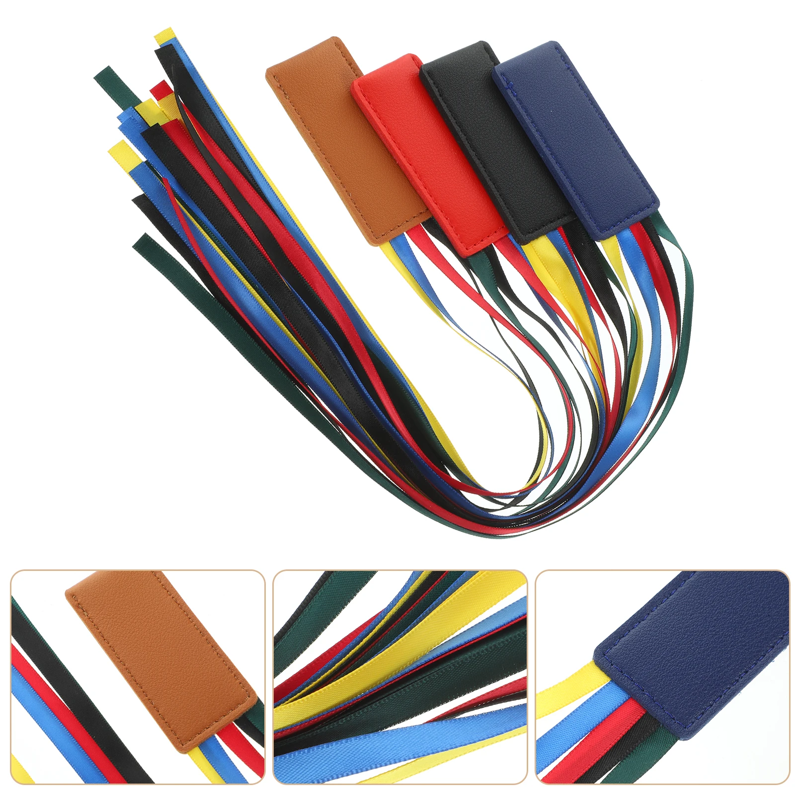 4pcs Ribbon Bookmarks Black Red Blue Brown Easy Page Marking Reusable Lightweight Bookmark Reading Decorative Ribbons