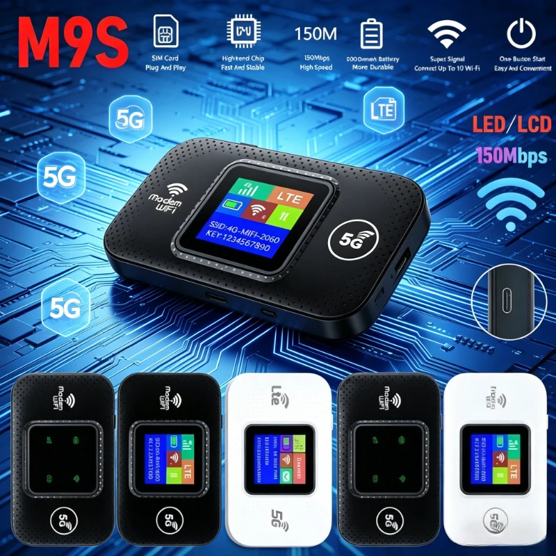 2026 4G WiFi 6 Mobile Hotspot Router Support 10 Users with SIM Card Slot Wireless Router Portable WiFi Hotspot for Home Travel