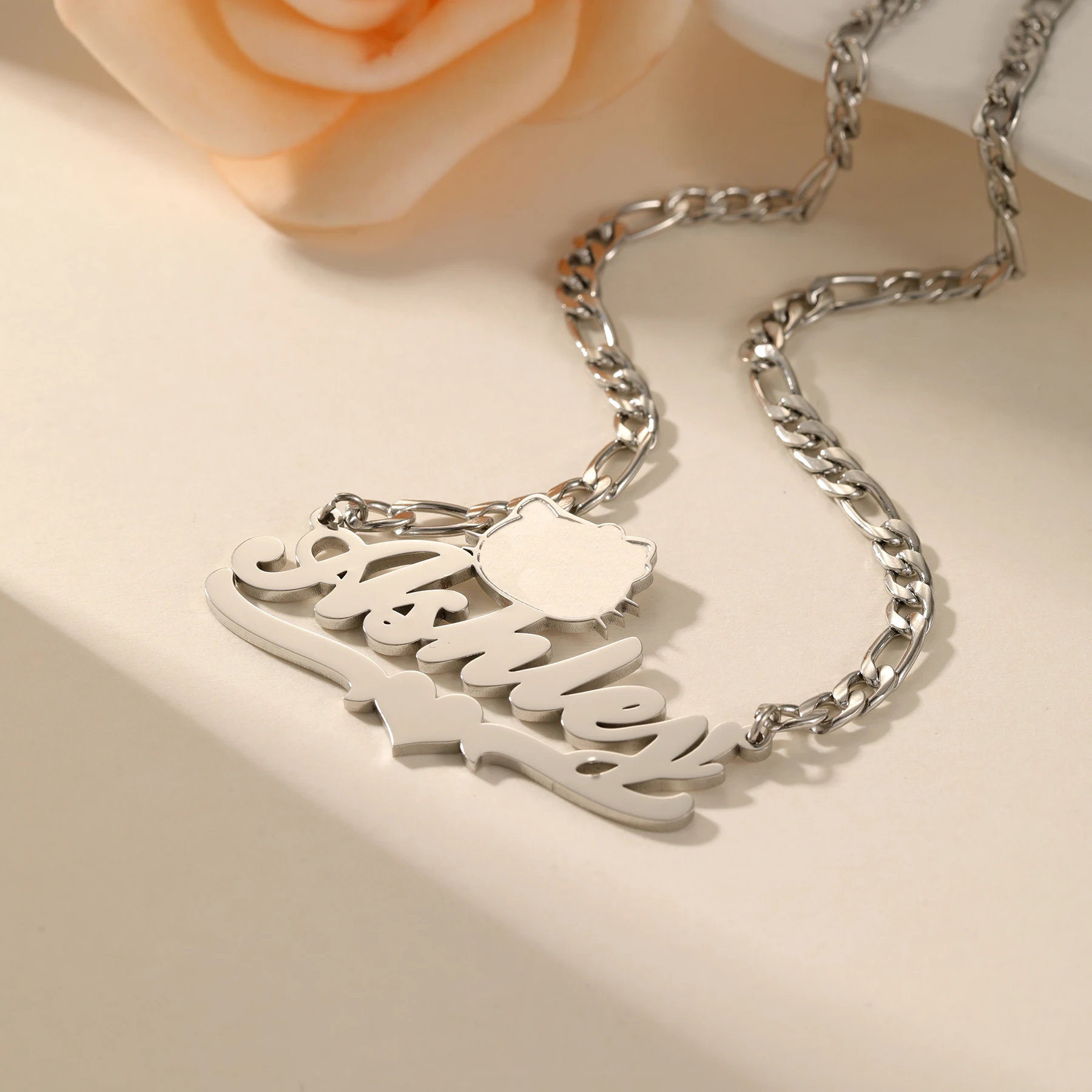 

Dascusto 2026 New Custom Name Necklace Personalized Stainless Steel Cat Pendant Women's Jewelry Holiday Gift For Girlfriend