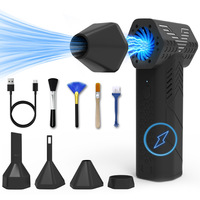 CAER 140,000RPM Air Blower Turbo Jet Fan Electric Power Display Handheld Mini Dust Cleaner High Speed Duster Gun Cleaning Tool